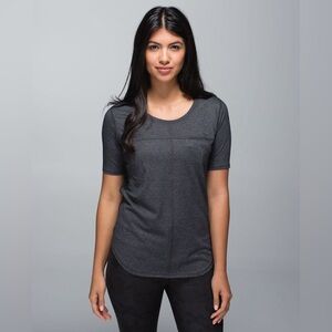 Lululemon Run Away Tee Shirt Heathered Reflective Pocket